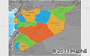 Political 3D Map of Syria, desaturated, land only