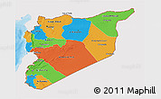 Political 3D Map of Syria, single color outside