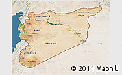 Satellite 3D Map of Syria, lighten, land only