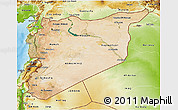 Satellite 3D Map of Syria, physical outside