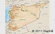 Satellite 3D Map of Syria, shaded relief outside