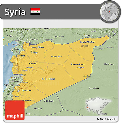Savanna Style 3D Map of Syria
