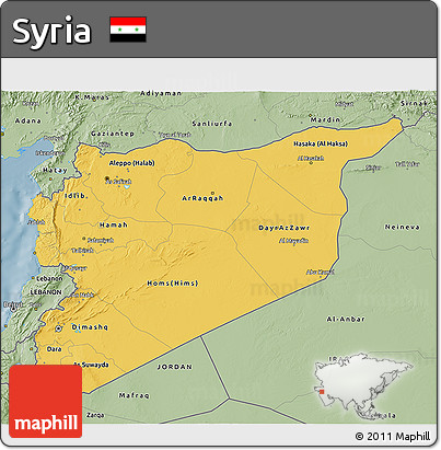 Savanna Style 3D Map of Syria