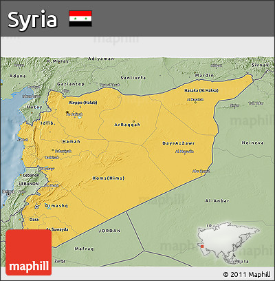 Savanna Style 3D Map of Syria