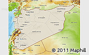 Shaded Relief 3D Map of Syria, physical outside