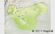 Physical 3D Map of Aleppo (Halab), lighten, semi-desaturated