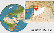 Satellite Location Map of Aleppo (Halab), highlighted country, within the entire country