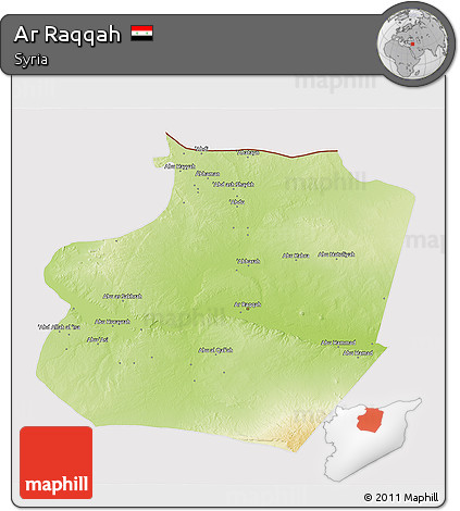 Physical 3D Map of Ar Raqqah, cropped outside