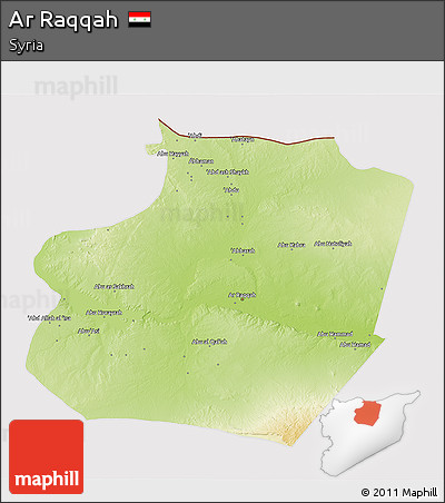 Physical 3D Map of Ar Raqqah, cropped outside