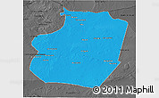 Political 3D Map of Ar Raqqah, darken, desaturated