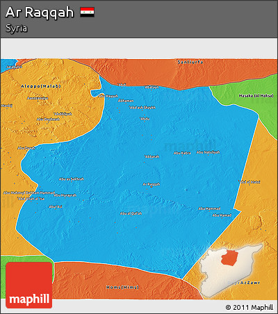 Political 3D Map of Ar Raqqah