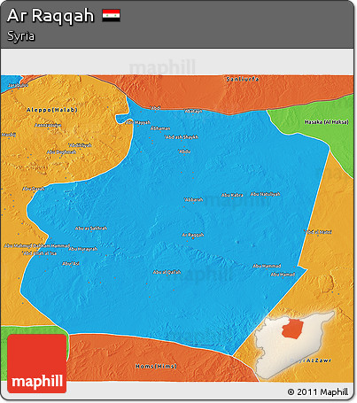 Political 3D Map of Ar Raqqah