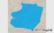 Political 3D Map of Ar Raqqah, lighten, semi-desaturated