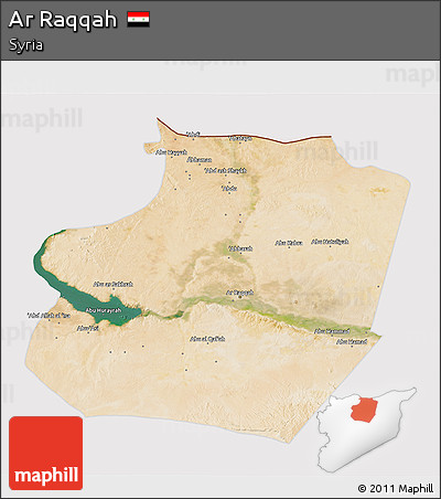 Satellite 3D Map of Ar Raqqah, cropped outside