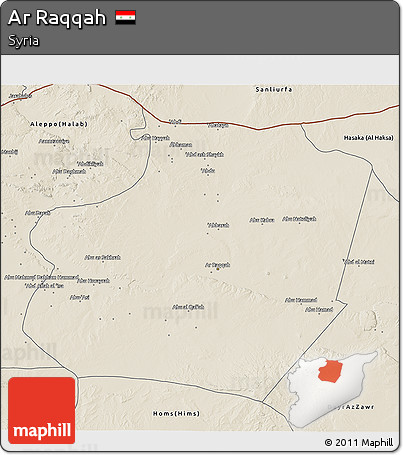 Shaded Relief 3D Map of Ar Raqqah