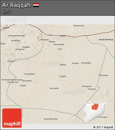 Shaded Relief 3D Map of Ar Raqqah