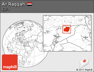Blank Location Map of Ar Raqqah, within the entire country