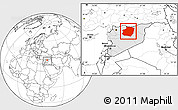 Blank Location Map of Ar Raqqah, highlighted country, within the entire country