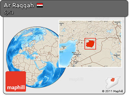 Shaded Relief Location Map of Ar Raqqah