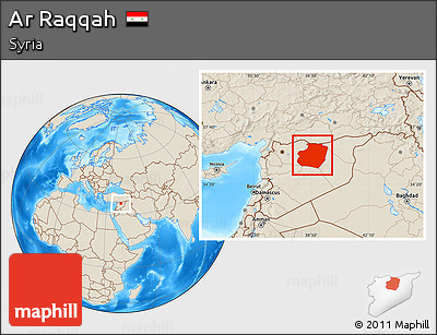 Shaded Relief Location Map of Ar Raqqah