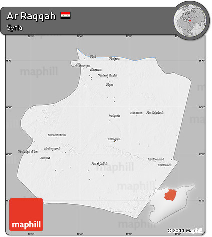 Gray Map of Ar Raqqah, single color outside