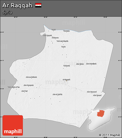 Gray Map of Ar Raqqah, single color outside
