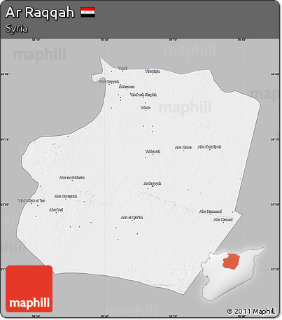 Gray Map of Ar Raqqah, single color outside