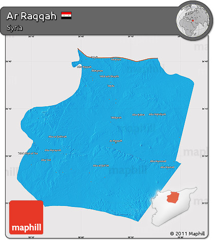 Political Map of Ar Raqqah, cropped outside