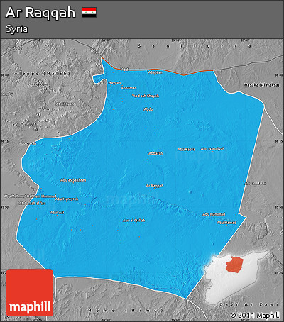 Political Map of Ar Raqqah, desaturated