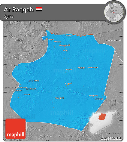 Political Map of Ar Raqqah, desaturated