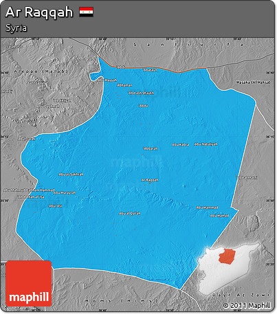 Political Map of Ar Raqqah, desaturated