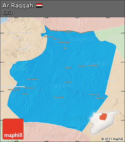 Political Map of Ar Raqqah, lighten