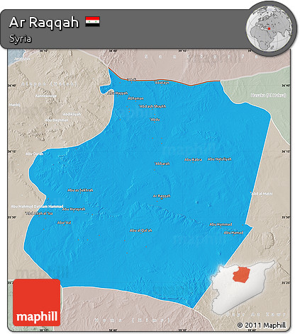 Political Map of Ar Raqqah, lighten, semi-desaturated