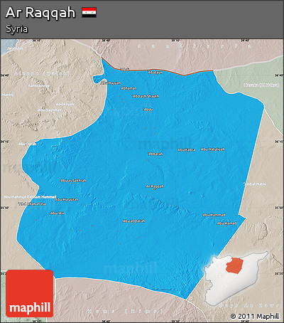 Political Map of Ar Raqqah, lighten, semi-desaturated