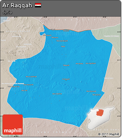 Political Map of Ar Raqqah, lighten, semi-desaturated