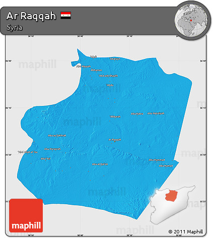 Political Map of Ar Raqqah, single color outside