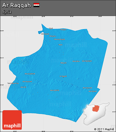 Political Map of Ar Raqqah, single color outside