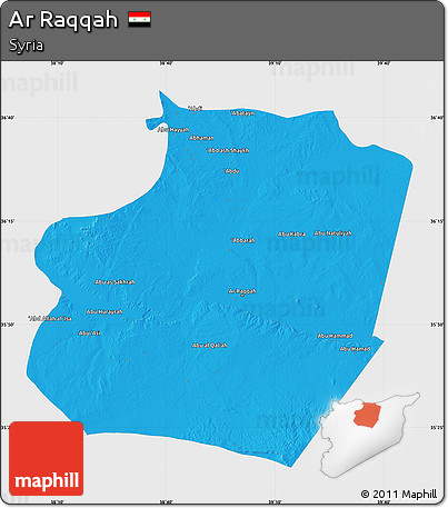 Political Map of Ar Raqqah, single color outside