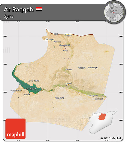 Satellite Map of Ar Raqqah, cropped outside