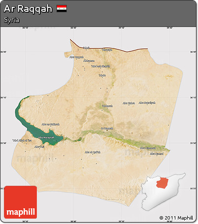 Satellite Map of Ar Raqqah, cropped outside