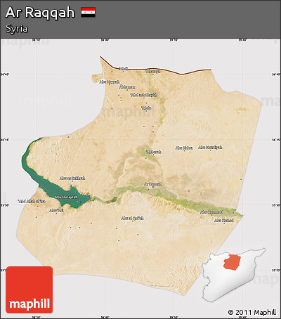 Satellite Map of Ar Raqqah, cropped outside