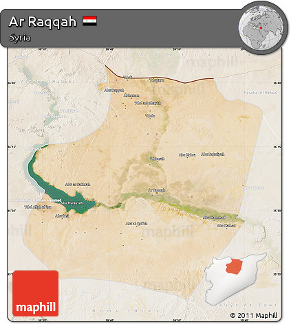 Satellite Map of Ar Raqqah, lighten