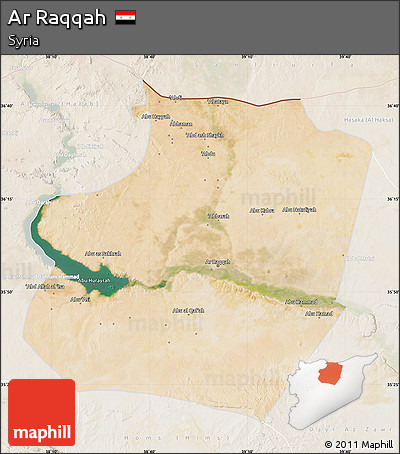 Satellite Map of Ar Raqqah, lighten