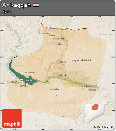 Satellite Map of Ar Raqqah, lighten