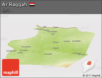 Physical Panoramic Map of Ar Raqqah, cropped outside