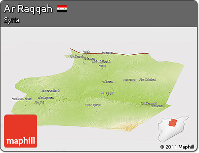 Physical Panoramic Map of Ar Raqqah, cropped outside