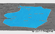 Political Panoramic Map of Ar Raqqah, darken, desaturated