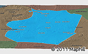 Political Panoramic Map of Ar Raqqah, darken, semi-desaturated