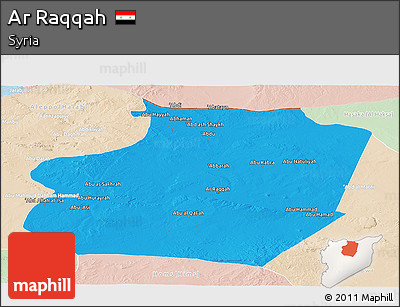 Political Panoramic Map of Ar Raqqah, lighten