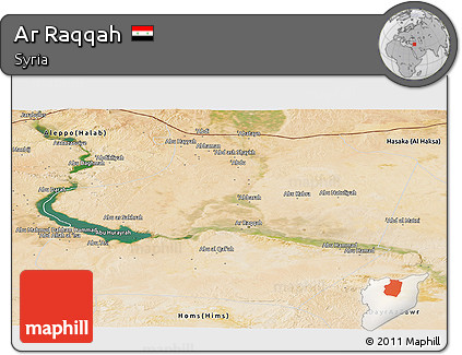 Satellite Panoramic Map of Ar Raqqah